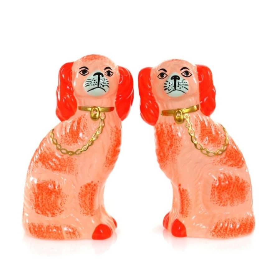 Cody Foster & Co Peach Staffordshire Dogs - Set of 2