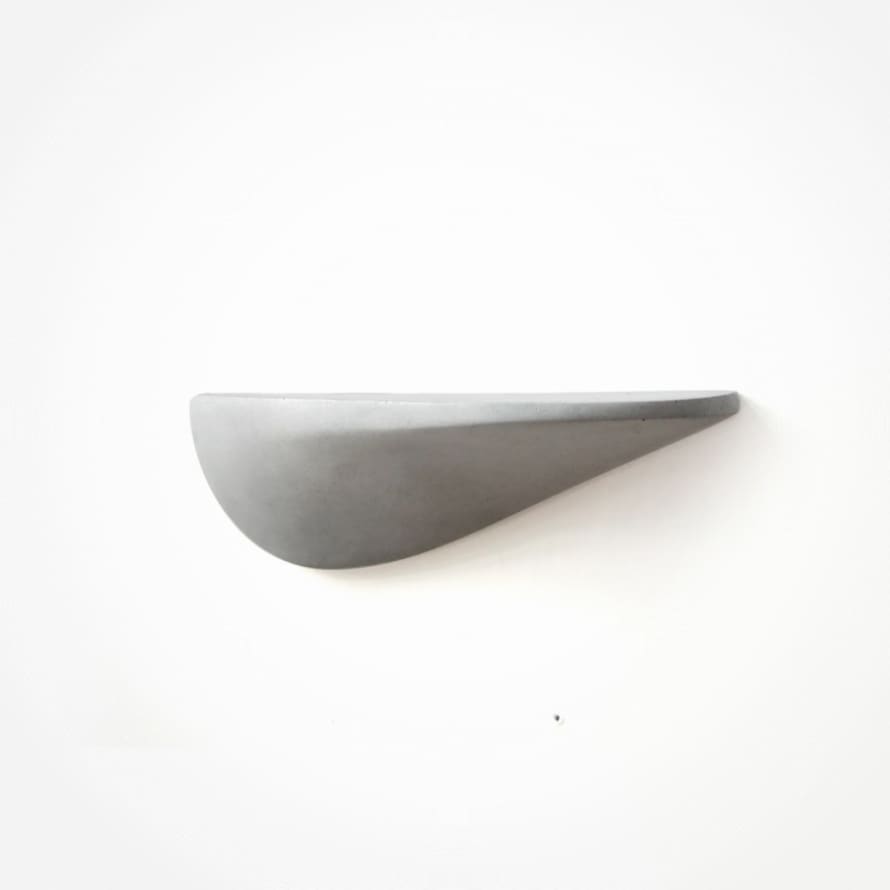 Thomas Poganitsch Design Concrete Small Wall Shelf - Right Light Grey