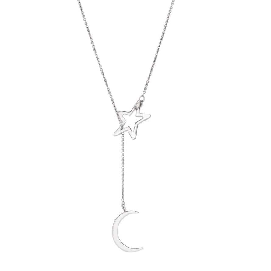 Posh Totty Designs Sterling Silver Moon & Star Lariat Necklace