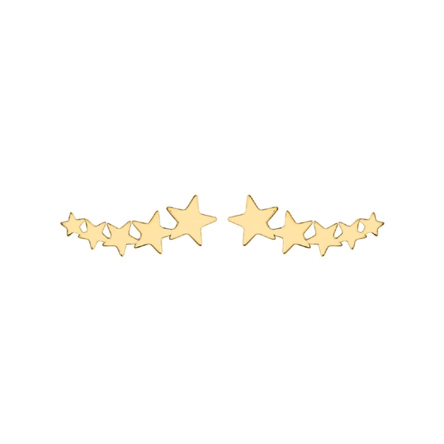Posh Totty Designs Shooting Star Gold Climber Earrings