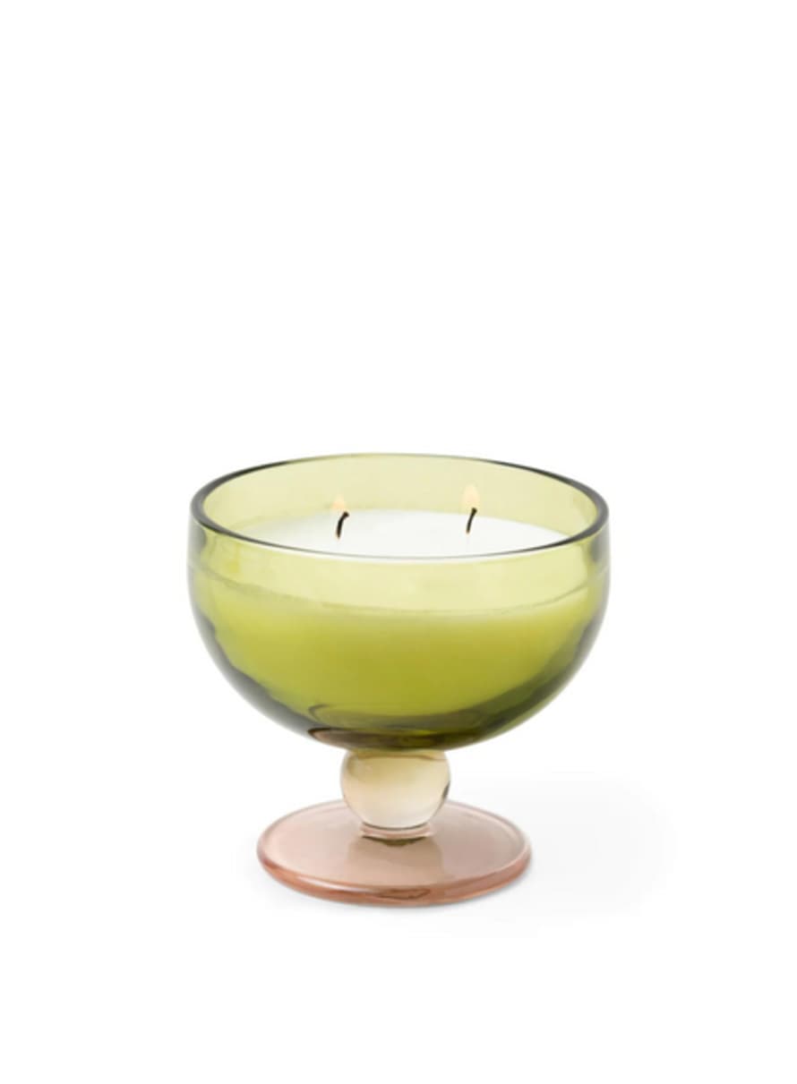 Paddywax Aura 170g Green & Blush Tinted Glass Goblet - Misted Lime From Paddywax