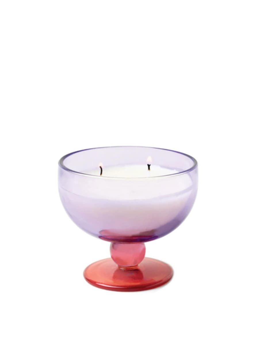 Paddywax Aura 170g Purple & Pink Tinted Glass Goblet - Pepper & Plum
