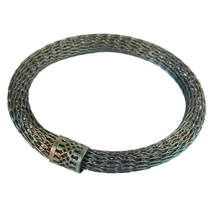 Narratives The Agency Viking Knit Bangle - Antique Brass Verdigris