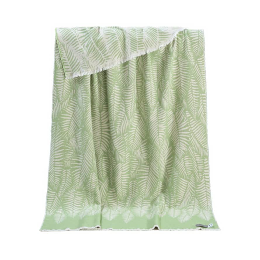 J.J. Textiles Fern Cotton Throw - Light Green