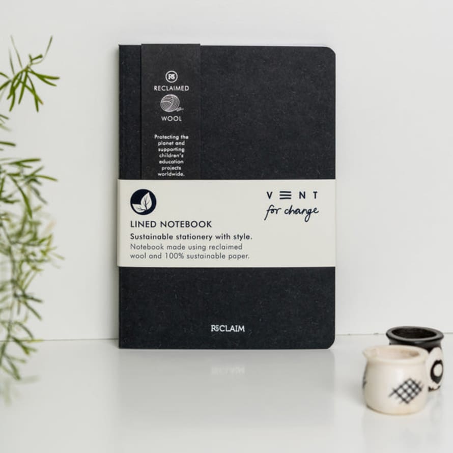VENT for change Reclaimed Wool A5 Notebook - Black