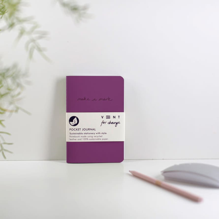 VENT for change Releather & Sustainable Make A Mark Pocket Journal - Purple