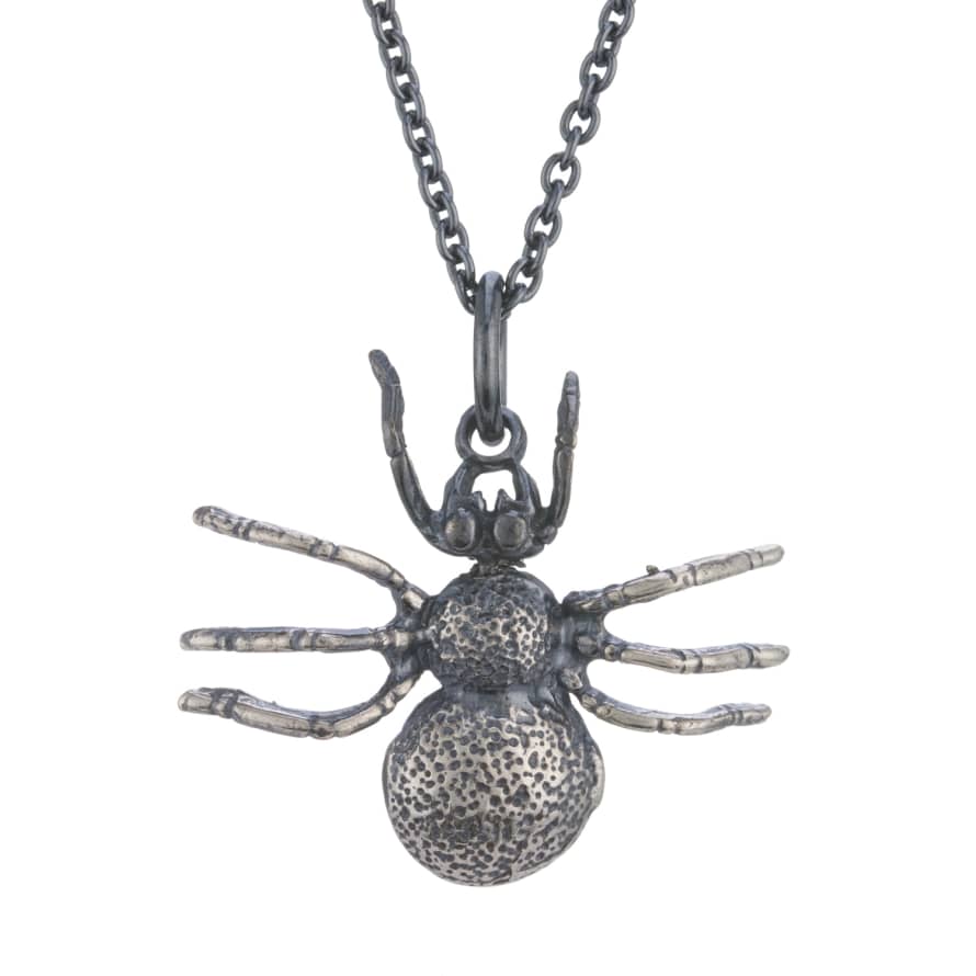 Window Dressing The Soul Oxidised 925 Silver Spider Necklace
