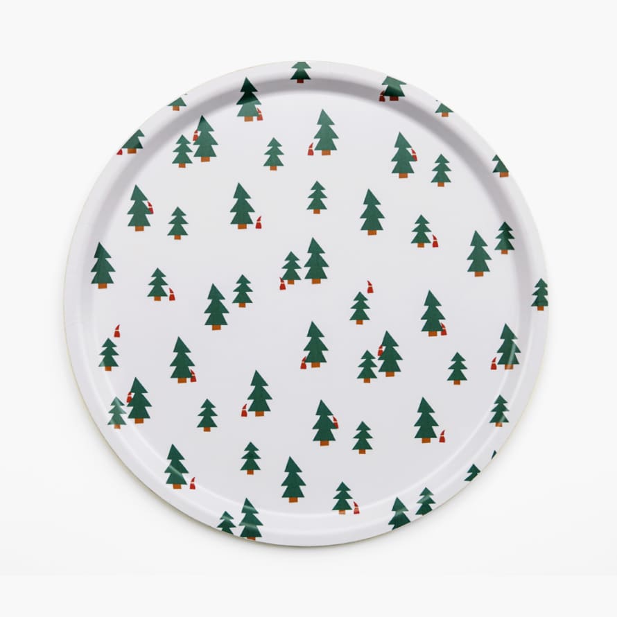 BLU KAT Christmas Forest Round Serving Tray - 38 cm
