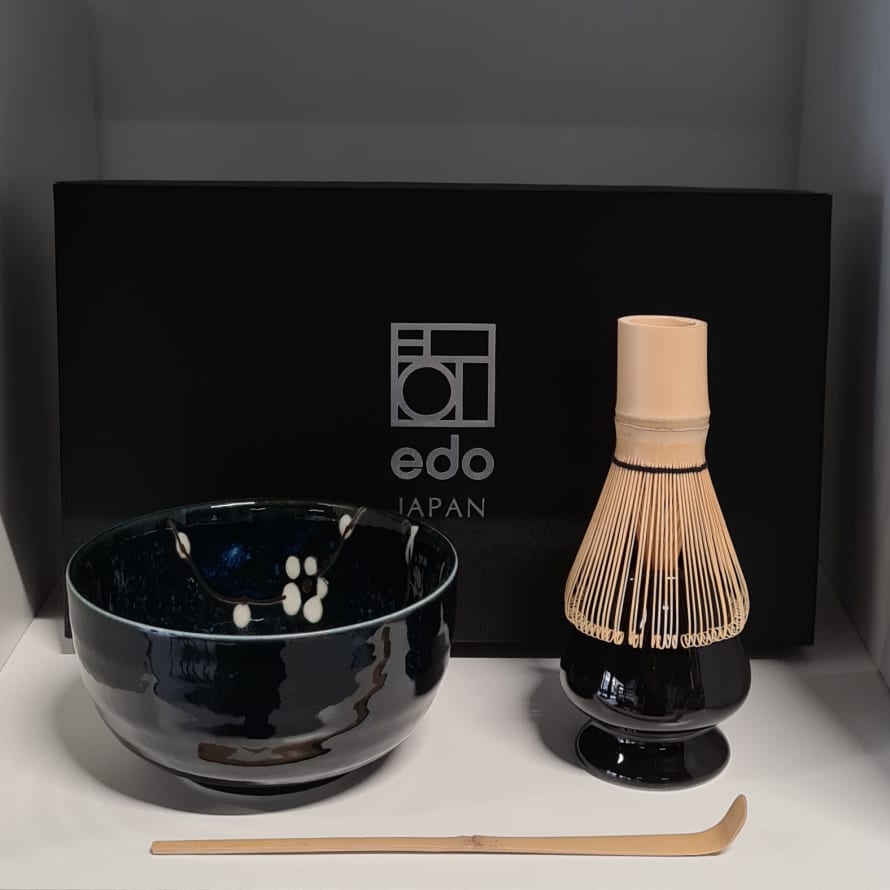 Edo Japan Hanablue Matcha Set