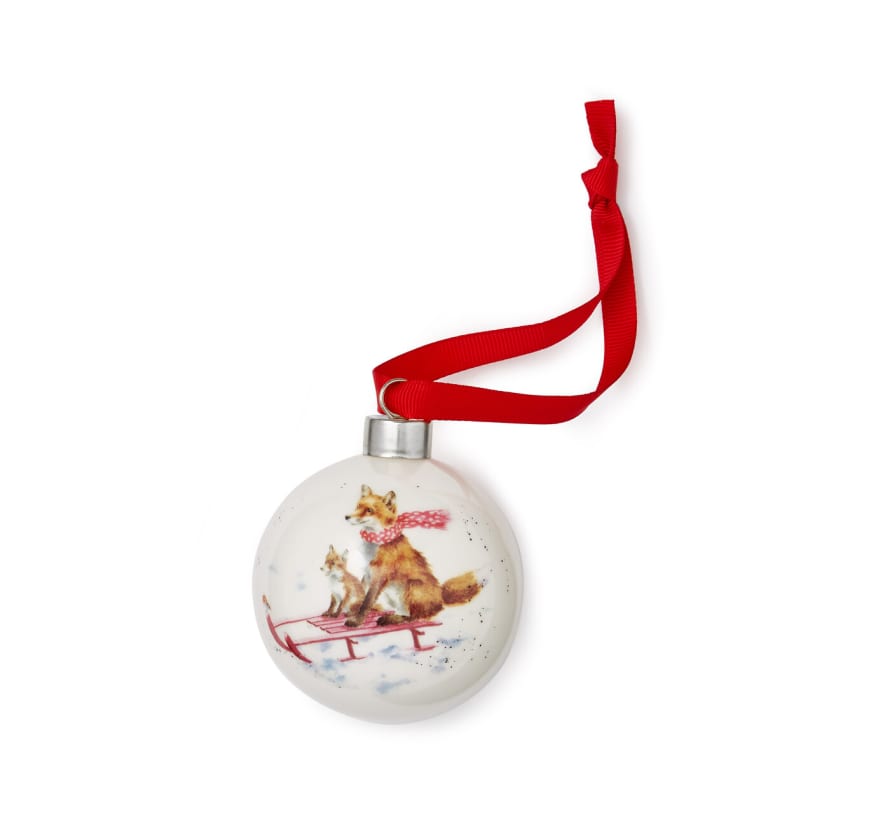 Wrendale Royal Worcester Sleigh Ride China Bauble