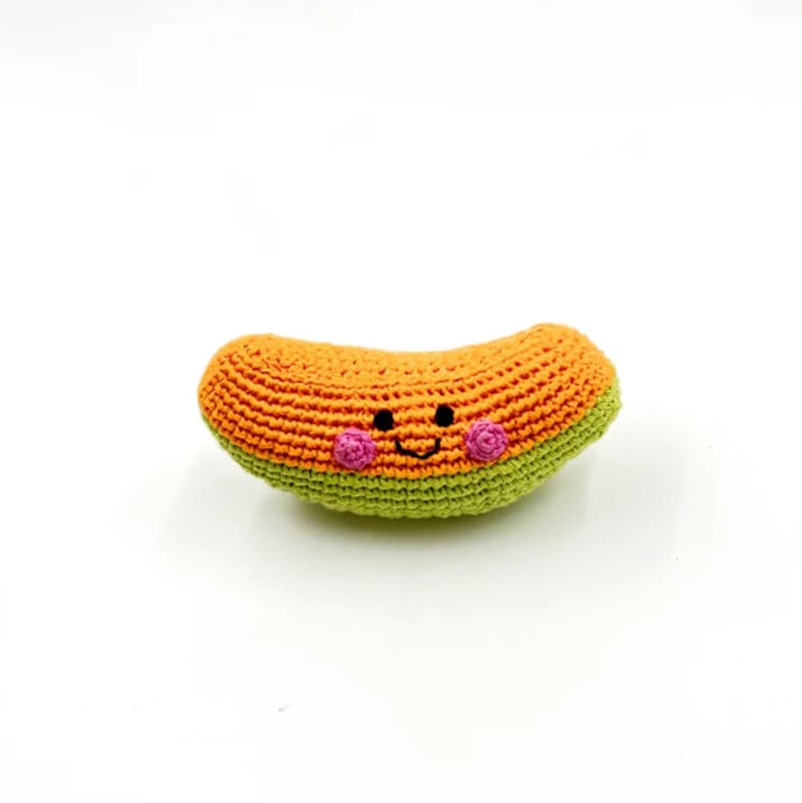 Lark London Pebble Knitted Friendly Melon Slice Rattle