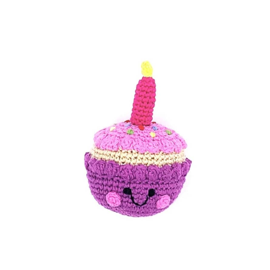 Lark London Pebble Knitted Friendly Cupcake Rattle