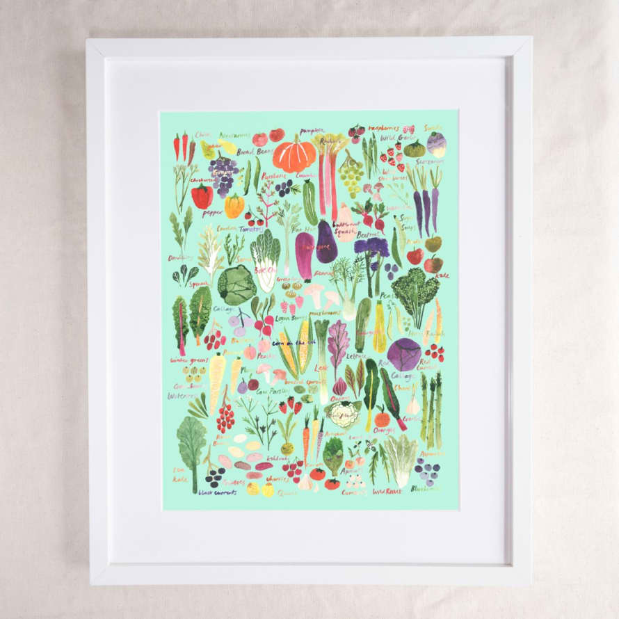 Hattie Buckwell Named Fruit and Veg A3 Art Print