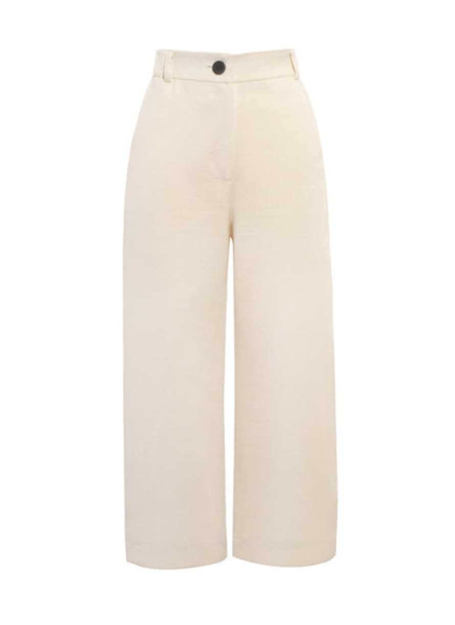 Onesta Darina Cropped Wide Leg Trousers In White By