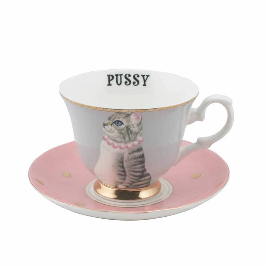 Yvonne Ellen Pussy Cat Tea Cup & Saucer