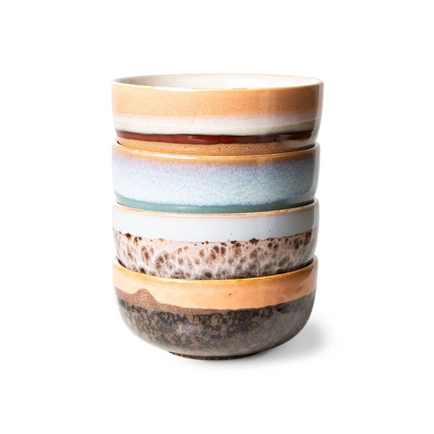 HK Living 70s Ceramics: Tapas Bowls, Epsilon (set Of 4)