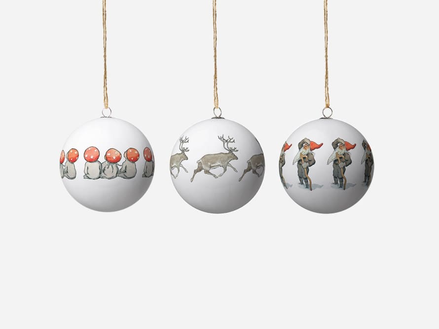 Design House Stockholm  Beskow Christmas Tree Ornaments- Ollies Ski Trip, Children of the Forest, The Sun Egg