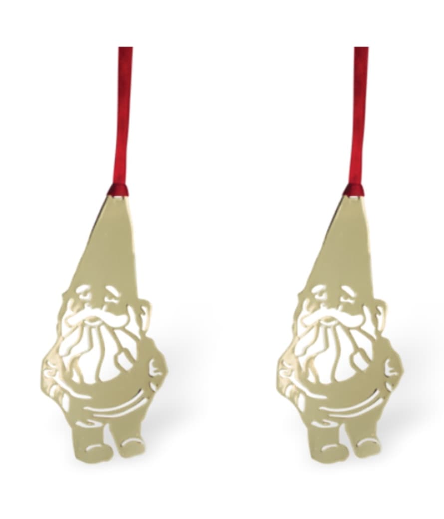 Pluto Produkter Hanging Christmas Decoration Gold Gnome Set of 2