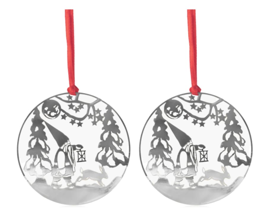 Pluto Produkter Hanging Christmas Decoration Silver Winterland Set of 2