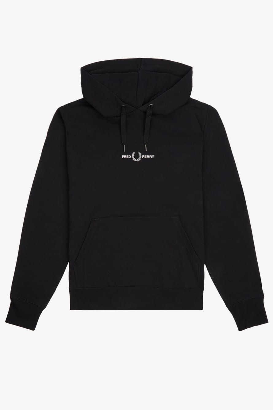 Fred Perry Fred Perry Embroidered Hooded Sweatshirt M4728 Black