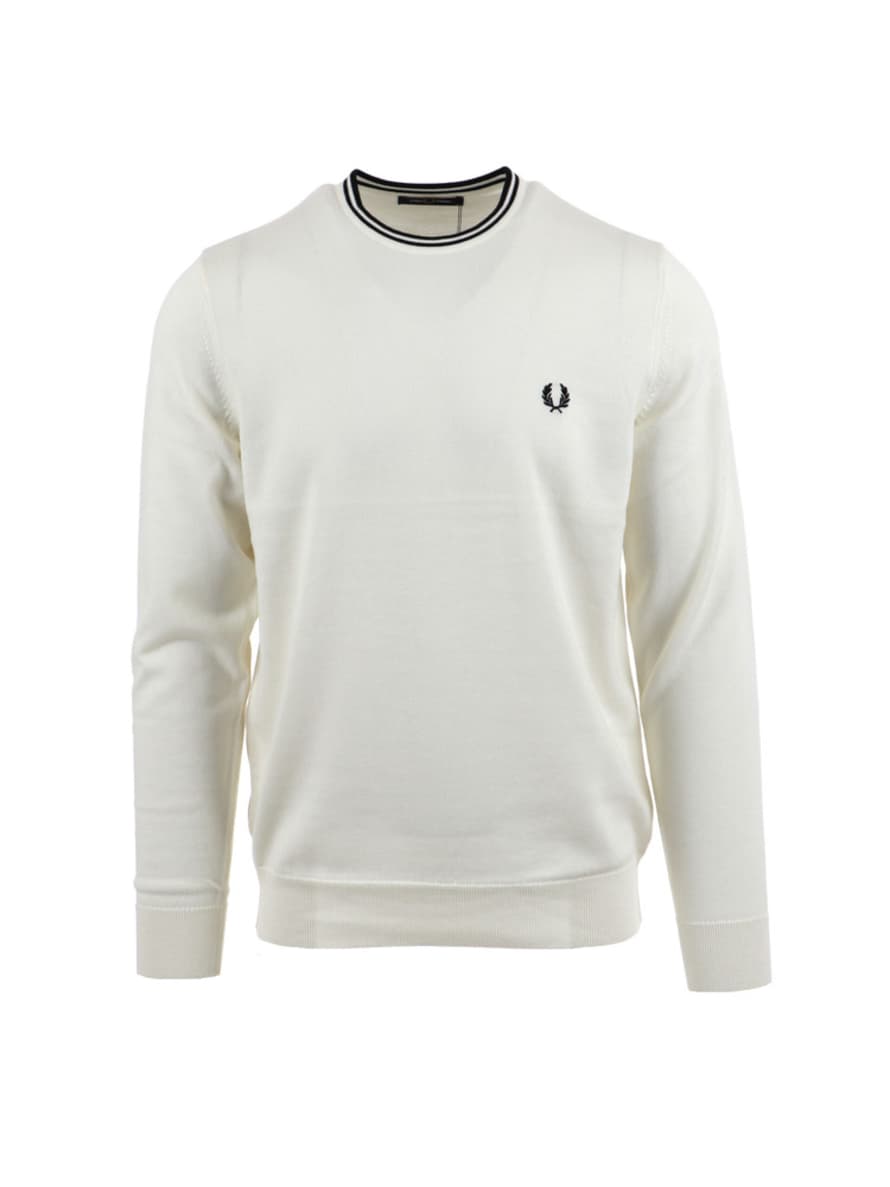 Fred Perry Fred Perry Classic Crew Neck Jumper Snow White / Black