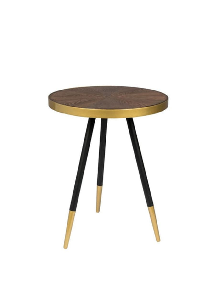 lilliandaph Denise Wooden Side Table With Brass Edging