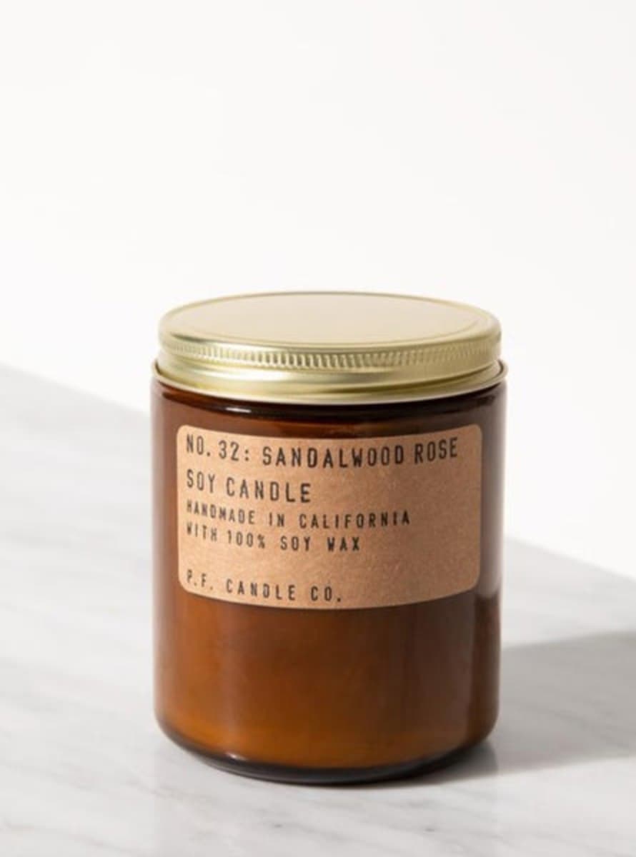 P.F. Candle Co Sandalwood Rose Scented 7.2 Oz Soy Candle