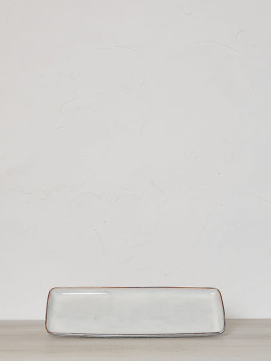 Broste Copenhagen Nordic Sand Stoneware Square Serving Platter