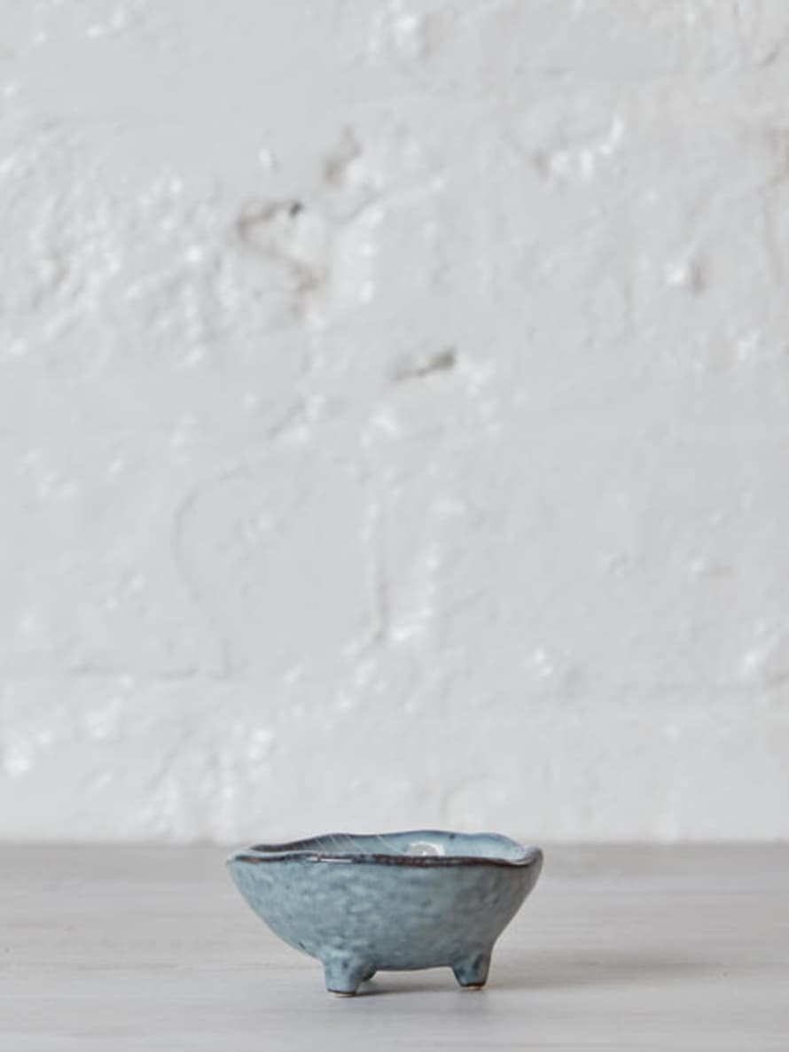 Broste Copenhagen Nordic Sea Small Stoneware Nibble Bowl On Feet