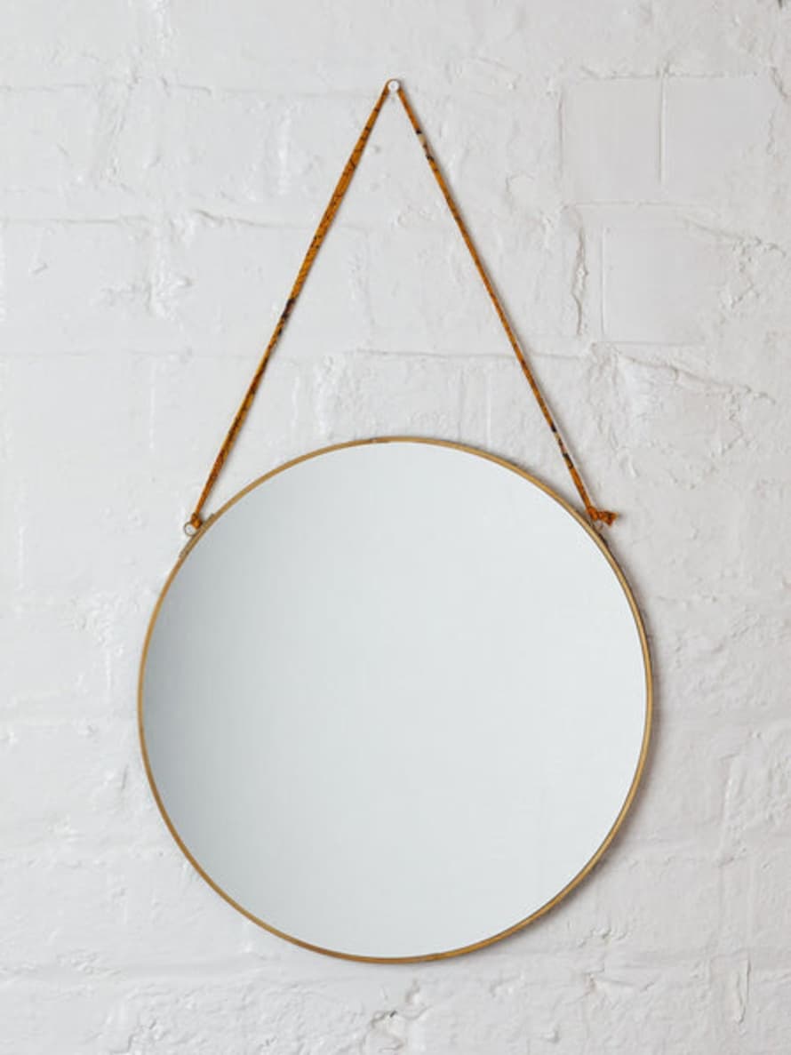 Nkuku Large Round Brass Kiko Mirror