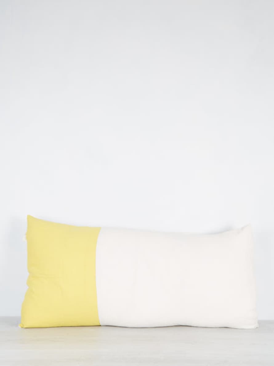 ILA Y ELA Linen Pillow Sand And Lemon