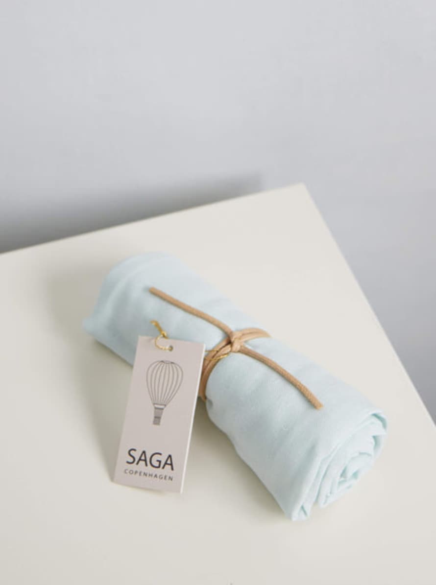 Saga Copenhagen Vidar Organic Cotton Muslin Cloth In Ice Blue