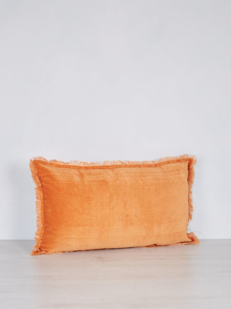 Viva Raise Fara Amber Fringed Velvet Cushion 30 X 50