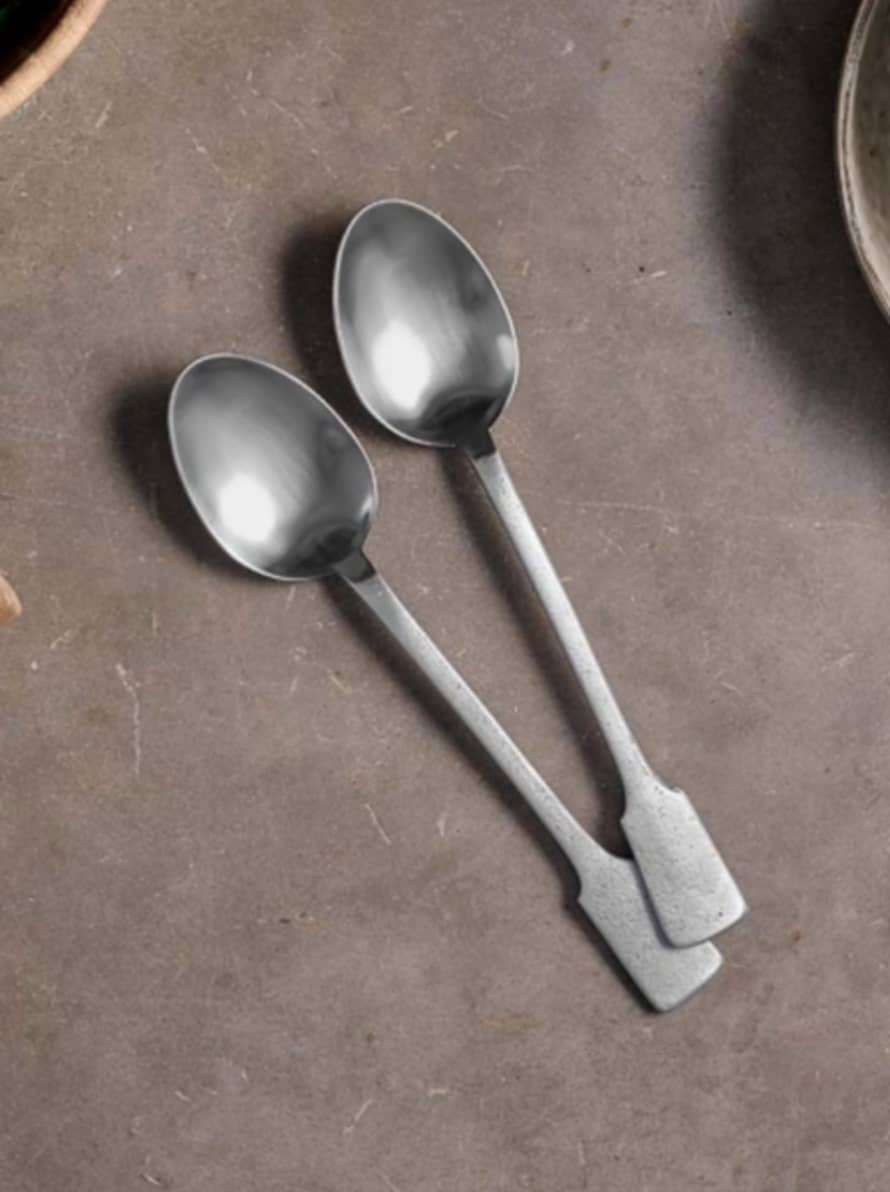 Nkuku Veeta Brushed Silver Serving Spoons