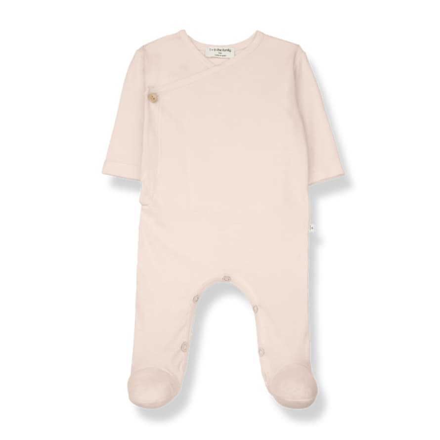 1+ In The Family Corina Light Ribbed Wrap Front Sleepsuit- Blush