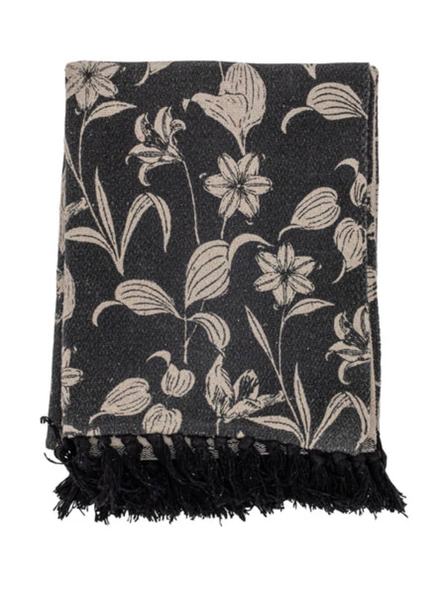 Bloomingville Mali Black Recycled Cotton Throw