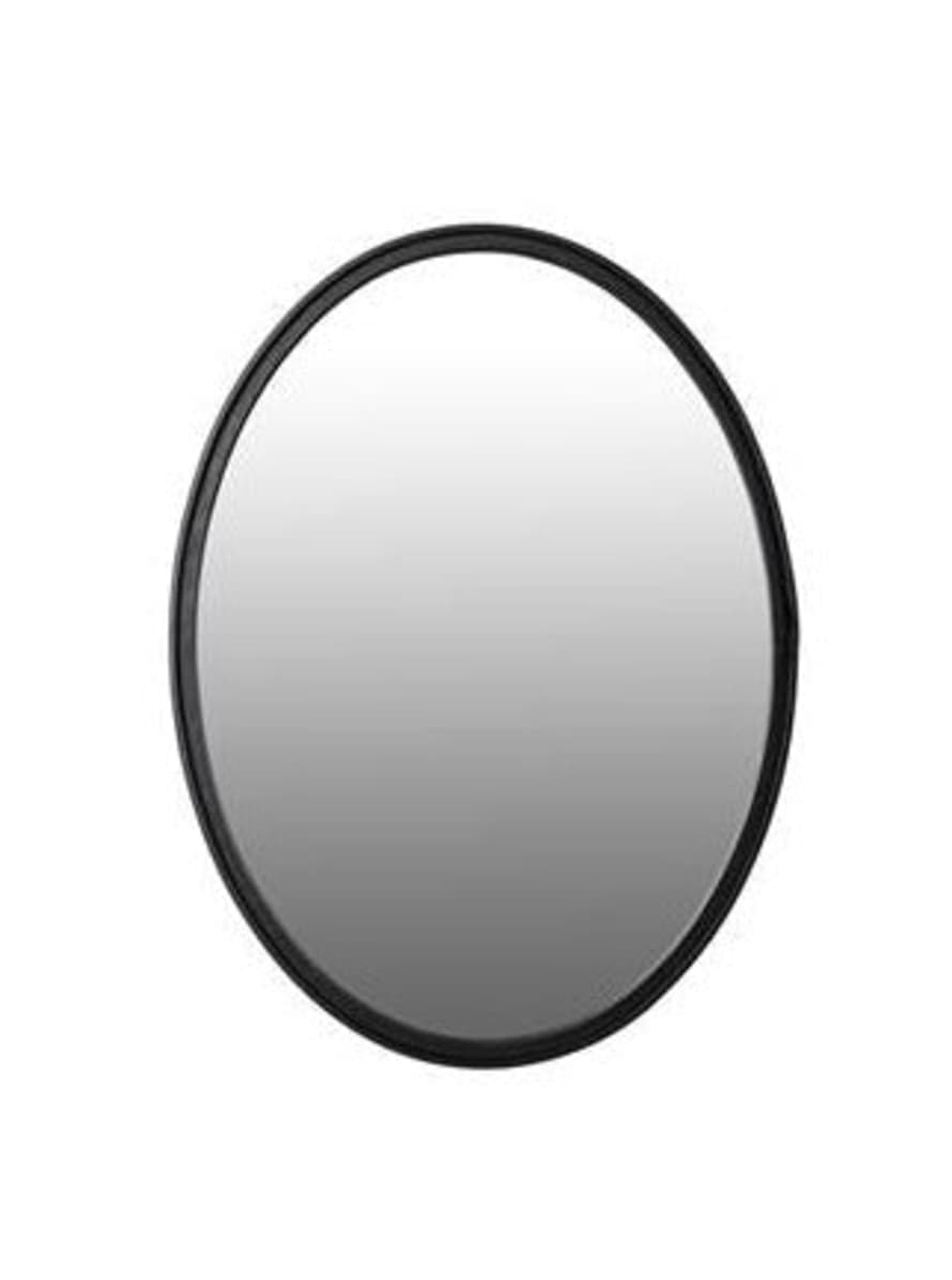 Lillian Daph Medium Black Matz Oval Wall Mirror