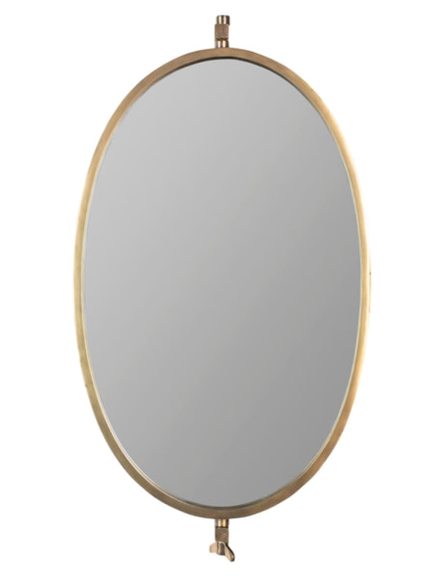 Lillian Daph Lara Brass Oval Wall Mirror