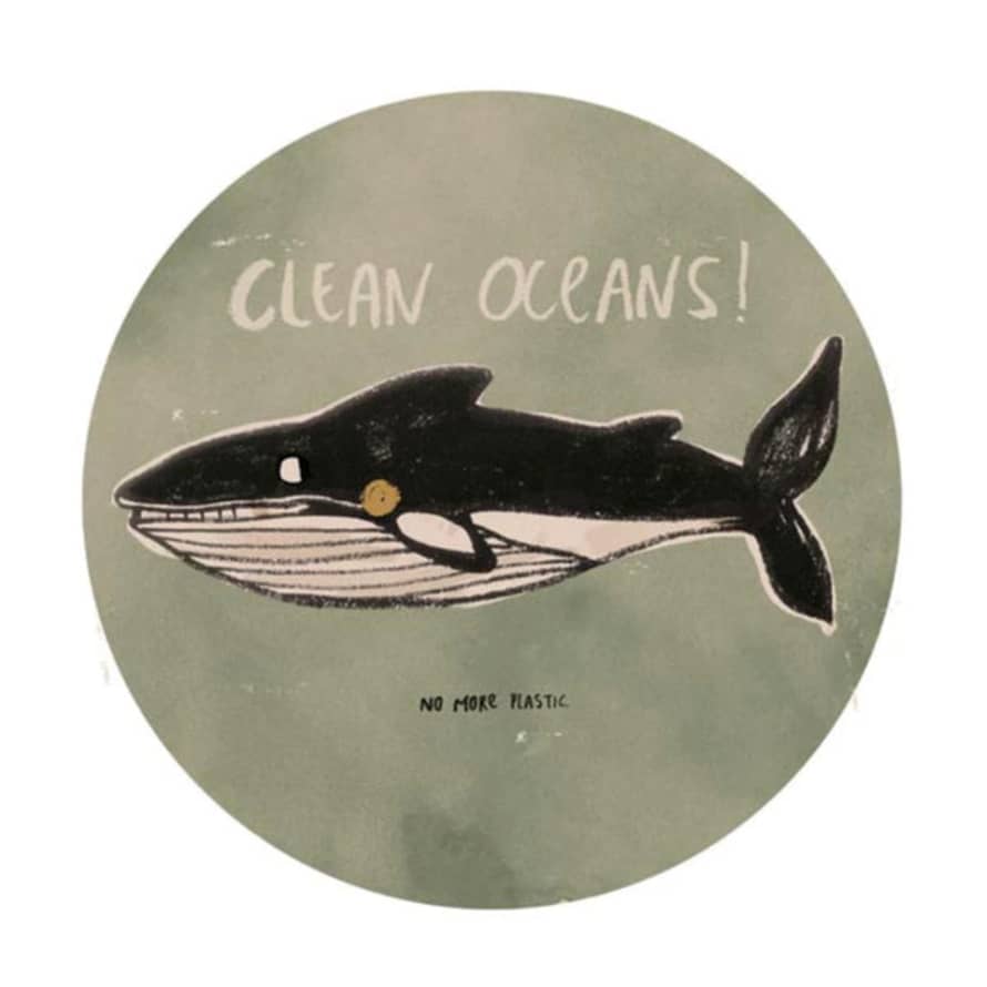 Studio Loco Whale 'clean Oceans' Circular Wallsticker