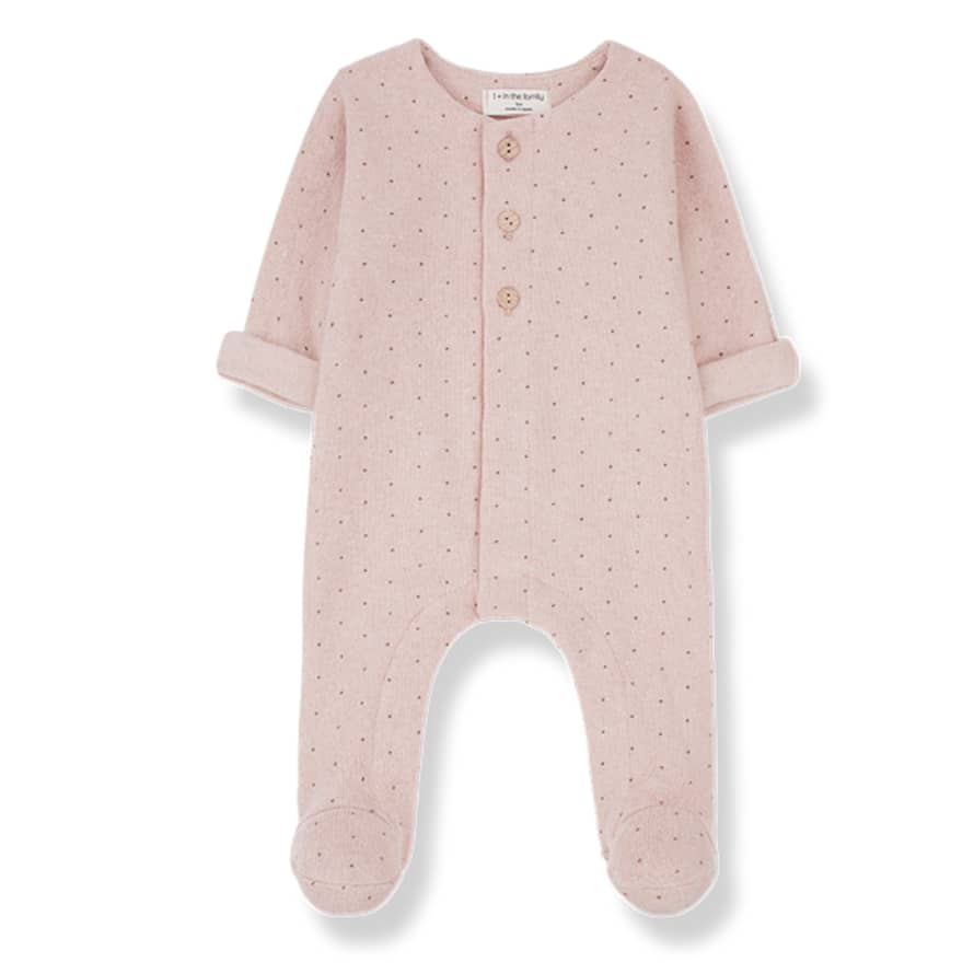 1+ In The Family Odette Recycled Fleece Babygrow In Nude