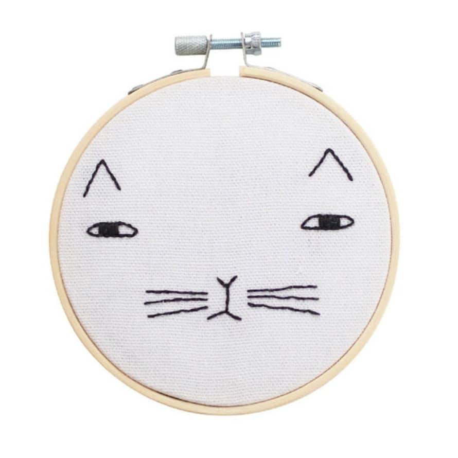 Julia Davey Mog The Cat Embroidery Kit By Cotton Clara