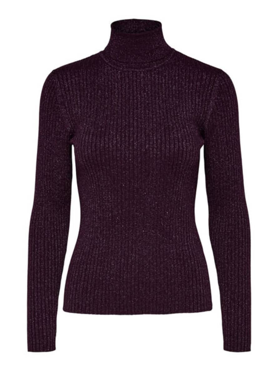 Selected Femme - Lydia Costa Roll Neck Potent Purple