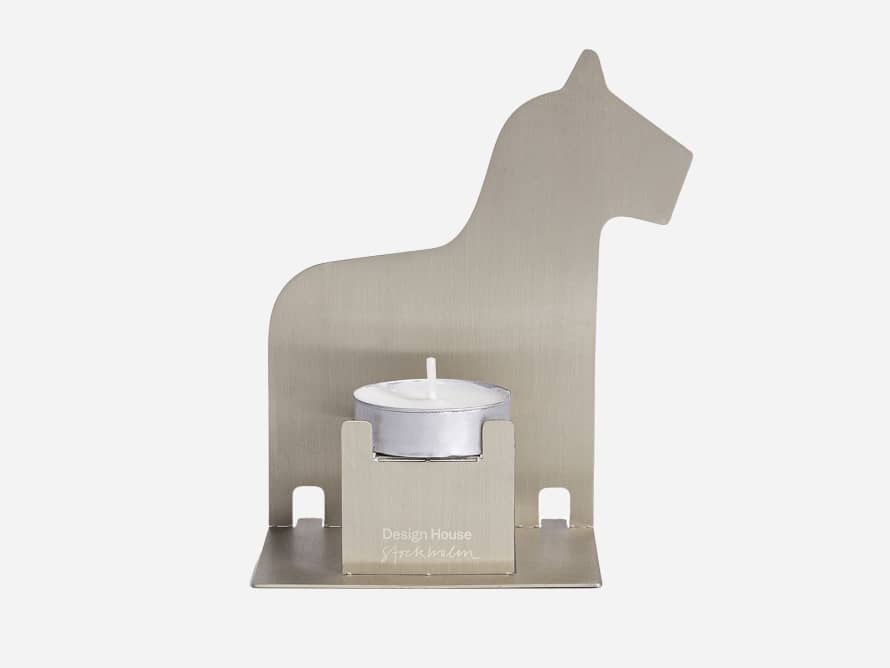 Design House Stockholm  Pop- Up Candle Holder Horse- Stainless Steel