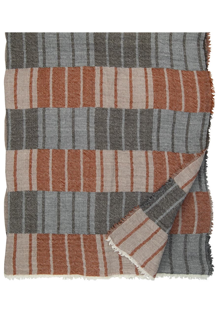 Lapuan Kankurit Soft Wool Woven Blanket - Cinnamon Bark