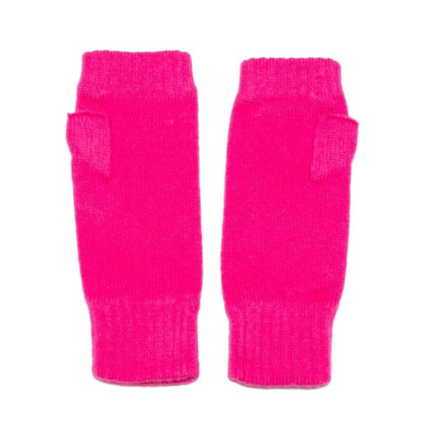 Green Thomas Knitwear Fingerless Mittens - Pink