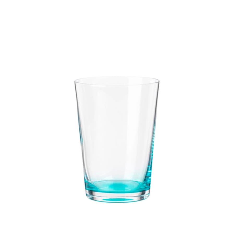 Broste Copenhagen Hue Glass Tumbler | Clear/turquoise | Single