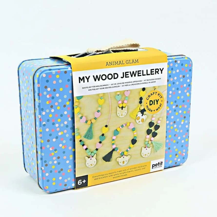 PetitCollage Animal Glam Wood Jewellery Craft Kit