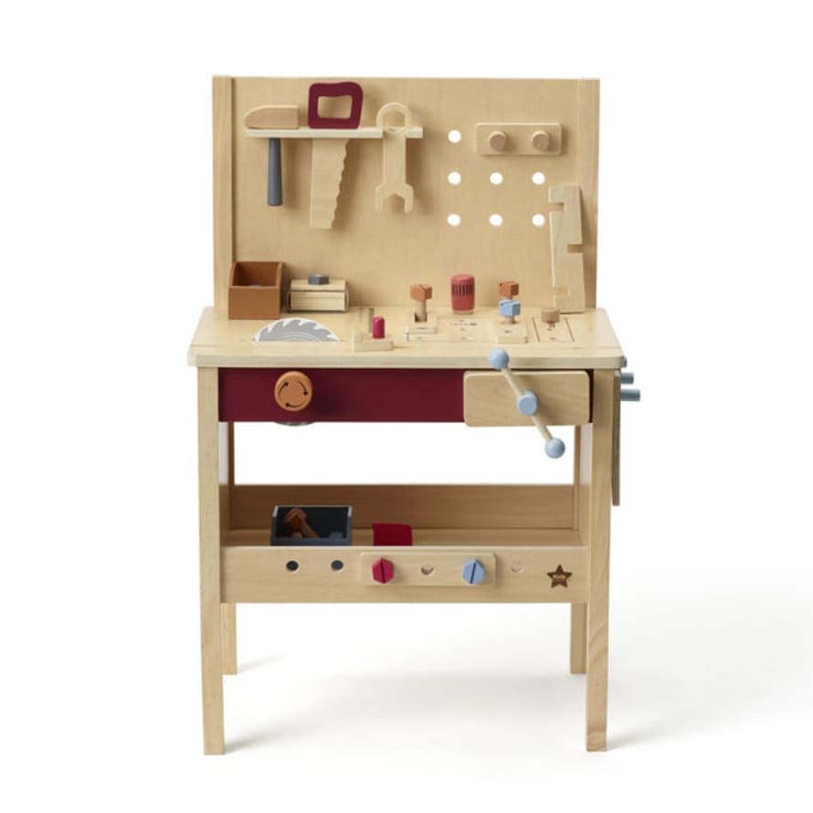 Kids Concept Wooden Tool Bench With Tools