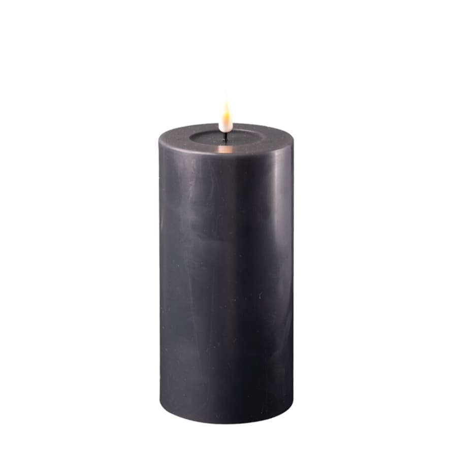 DELUXE Homeart 7.5x15cm Black LED RF 0019 Candle