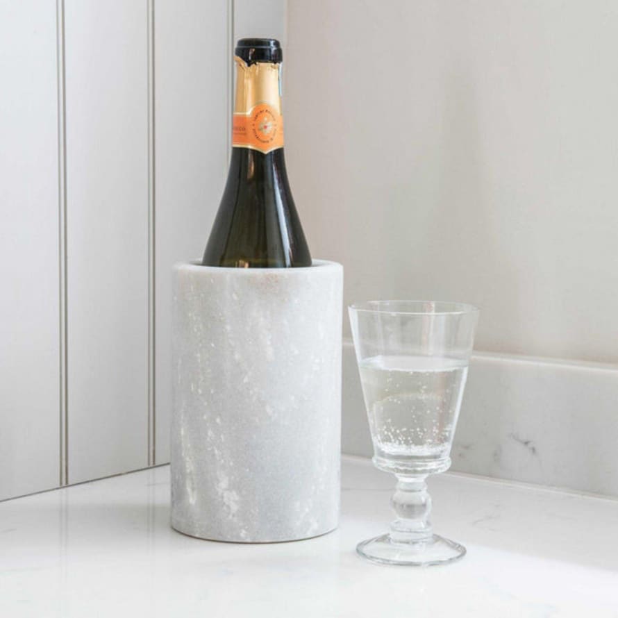 Distinctly Living White Marble Wine Cooler